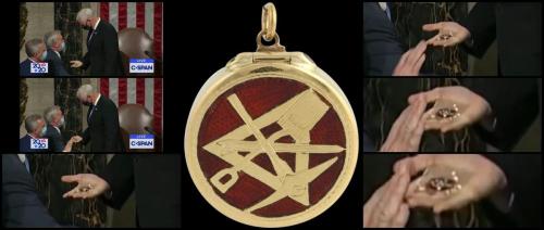 Pence gets a Freemason medallion?