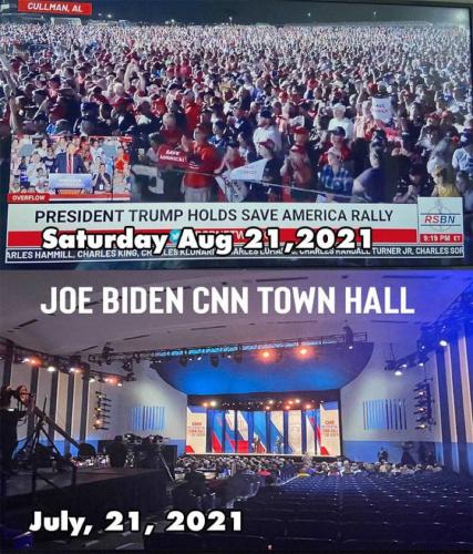 Biden Town Hall 7.21 vs Trump Rally 8.21.21