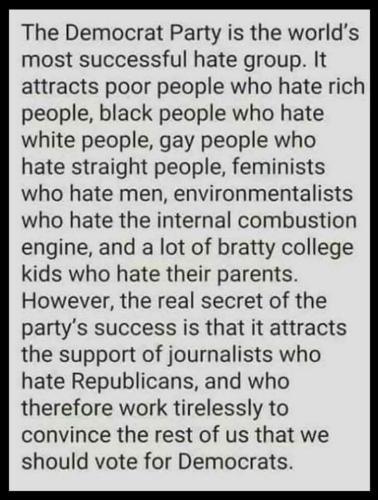 THE DEMOCRAT HATE GROUP