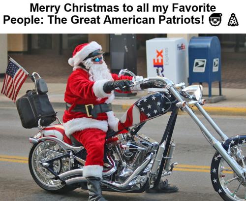 American Patriot santa biker