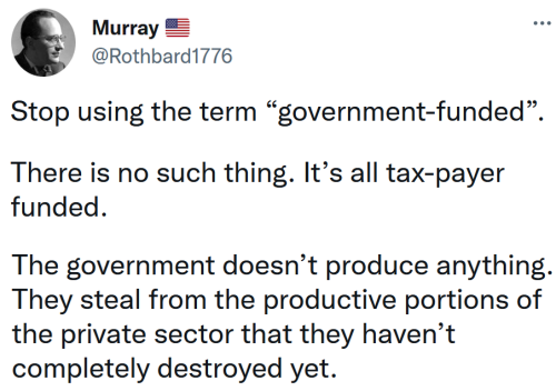 Stop using Government Funded