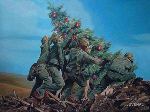 Christmas - Marines (raising the tree)