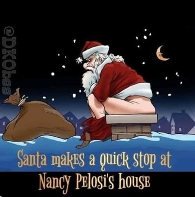 SANTA STOPS AT PELOSI HOUSE
