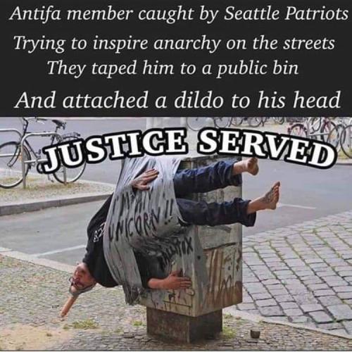 antifa member caught & duct taped to pole