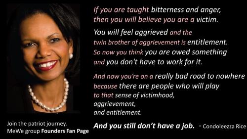 Condi Rice on Victimhood