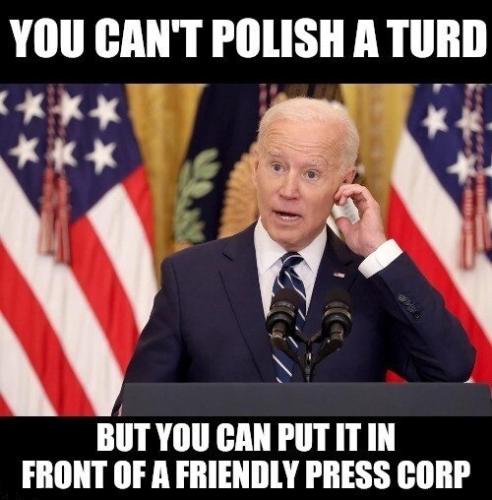Biden You Can;t Polish Turd Put In Front Of Friendly Media