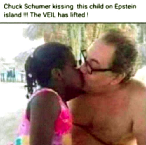 Chuck Schumer Kissing a Child on Epstein Island