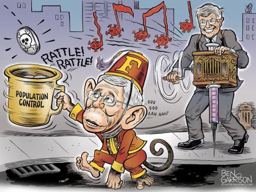 Ben Garrison Fauci Panhandling For Depopulation With Bill Gates