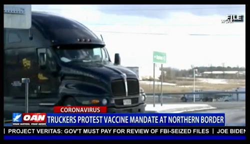 Truckers Protest Vaccine Mandate at Northern Boarder