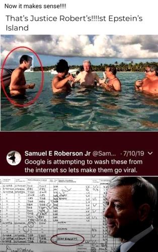 Justic Robert's at Epstein Island