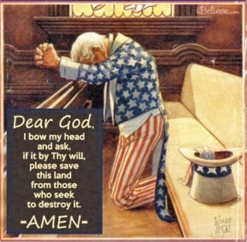 Uncle Sam Praying for America