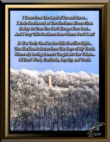 Balckhawk Statue in The Winter Time 2022