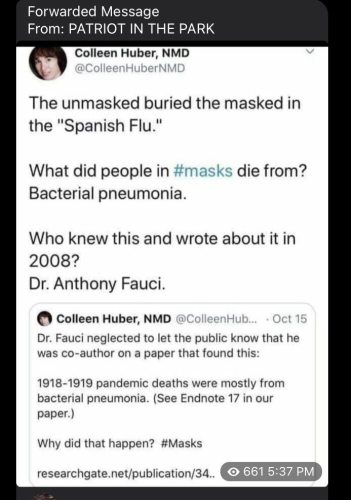 DR FAUCI SPANISH FLU