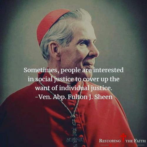 PeopleInterestedSocialJusticeCoverUpIndividualJusticeFultonSheen