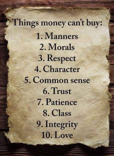 Things Money can't buy