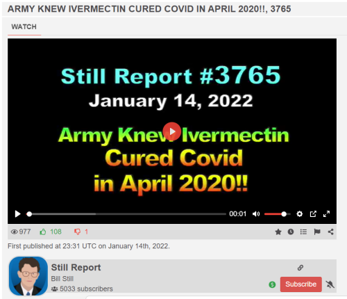 Still Report Army knew Ivermectin cured COVID in 2020