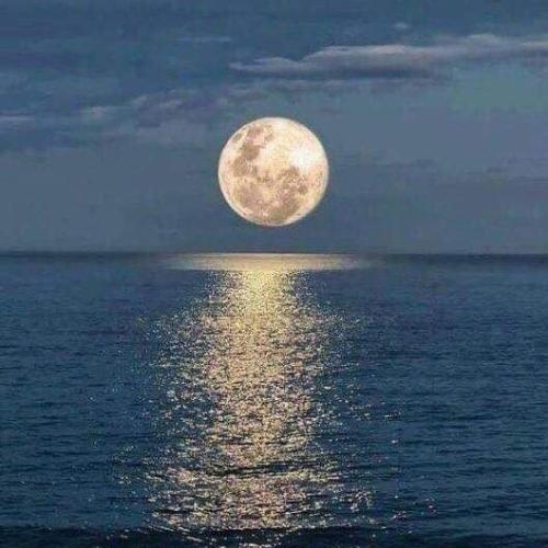 Good Night 38 - Moon over ocean