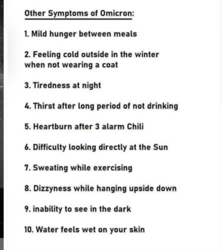omicron symptons
