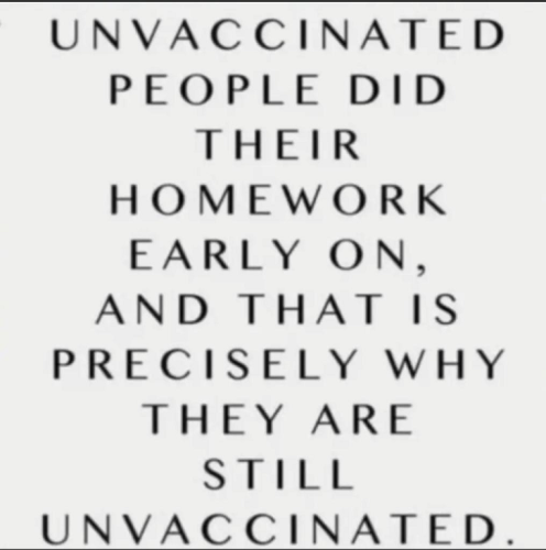 Unvaccinated did their homework