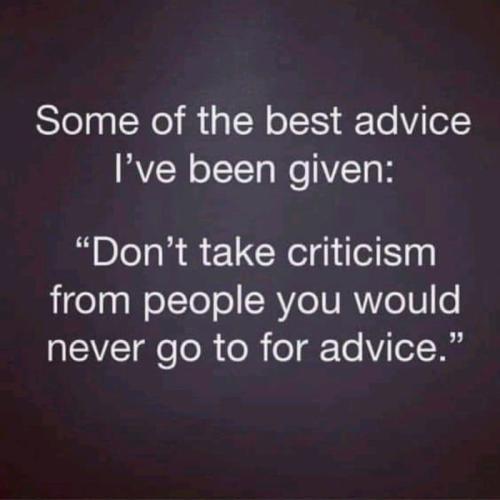 Criticism - Advice