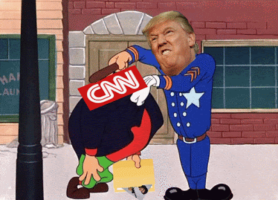 officer trump beats cnn donald trump cnn funny gifs memes trumpcnnmeme