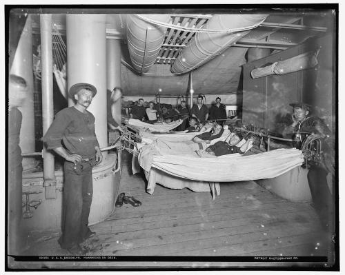 u.s.s.-brooklyn-hammocks-on-deck