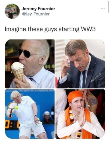 BidenMacronBojoTrudeauStartWW3