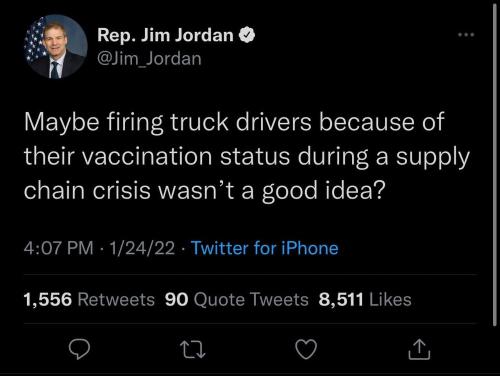 Jim Jordan - Supply chain shortage
