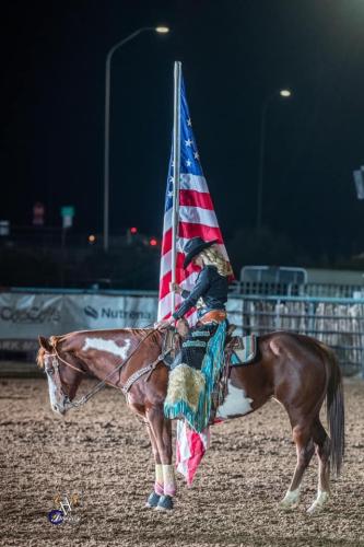 Flag - Cowgirl on horse