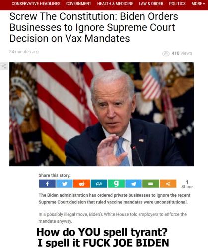 How do you spell tyrant fuck joe biden