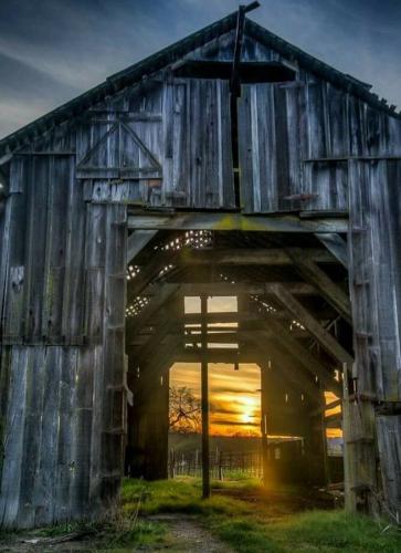 Good Morning 9 - Barn with sunrise