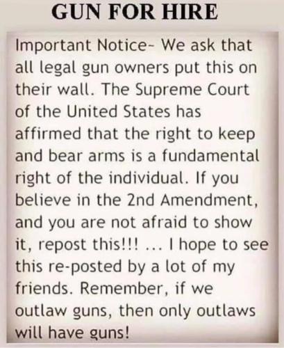 2nd Amendment - Gun for hire