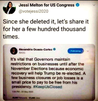 Jessi Melton for US Congress ~The Deleted Tweet~