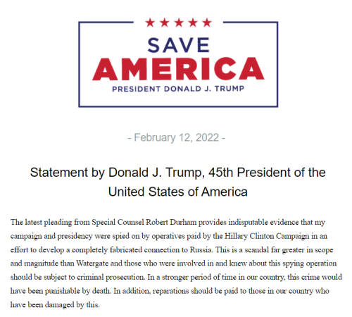 STATEMENT TRUMP