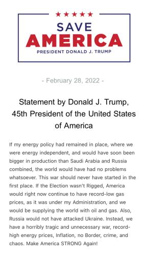Trump Statement