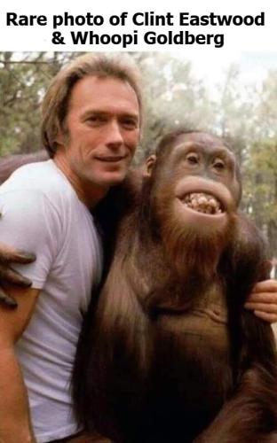 Rare photo of Clint Eastwood and Whoopi Goldberg