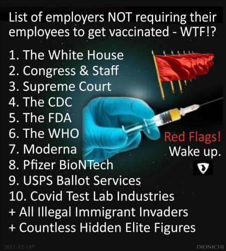 Employers Not Requiring VAX