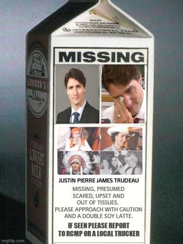Trudeau's Picture on a Milk Carton