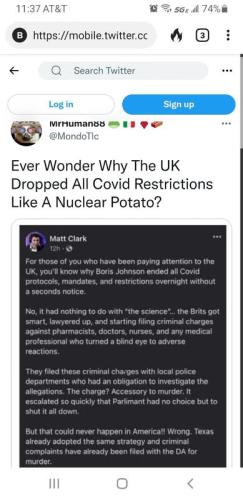 Dropped Covid restrictions