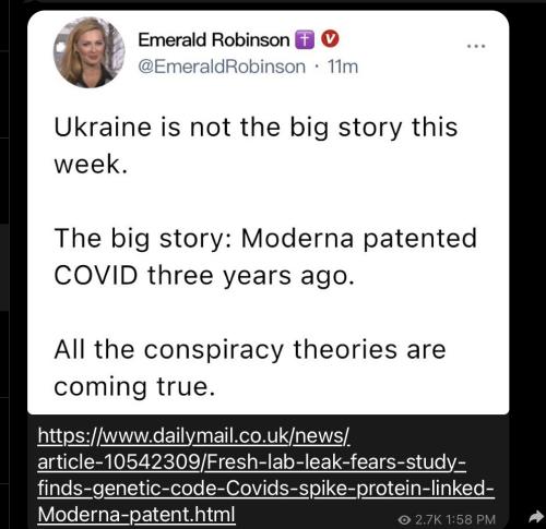 MODERNA PATENTED COVID 3 YEARS AGO