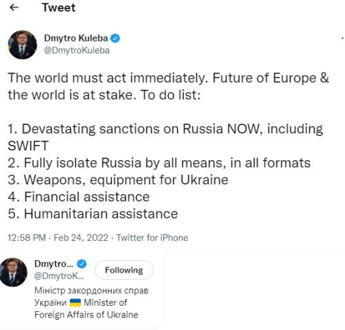 Uktaine Minister of Foreign Affairs