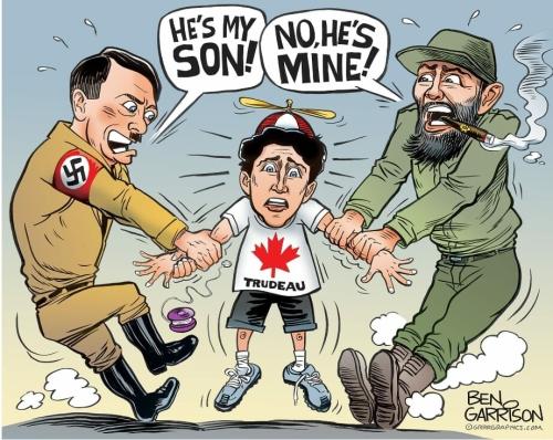 Ben Garrison Trudeau bastard son cartoon