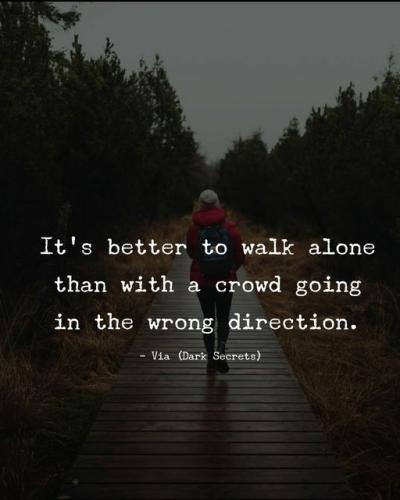 BetterWalkAloneBetterThanWithCrowdWrongDirection