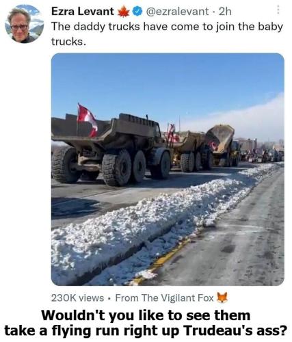Ezra Levant The Daddy trucks have come to join the Baby trucks