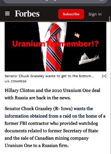 Hilllary Clinton Uranium Deal Back in The News