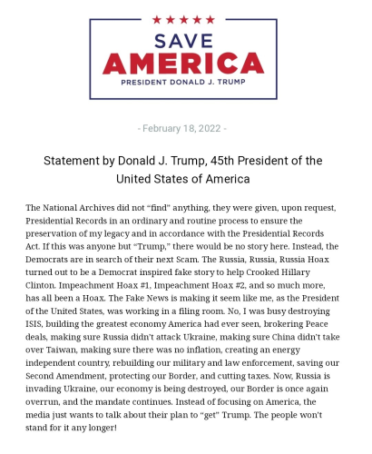 Trump Statement
