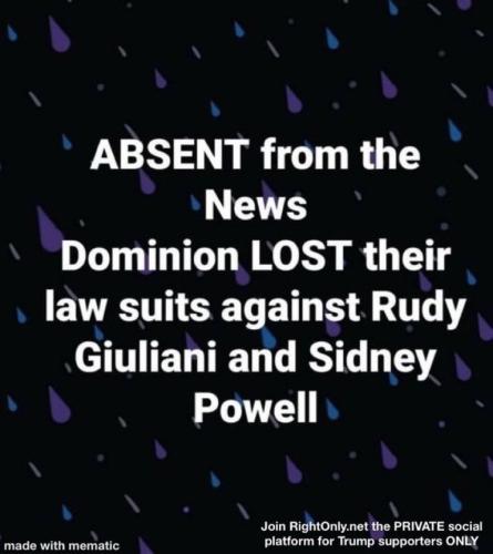 News blackout for this Guiliani Powell suit against Dominion