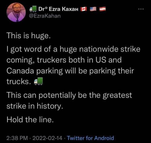 This is a huge truckerforfreedom convoy