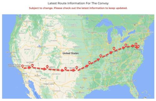 ROUTE MAP FOR CONVOY