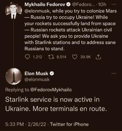 Starlink provides internet service to Ukrainians